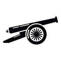 Enemy cannon icon, simple style. vector