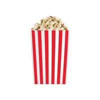 Popcorn striped box mockup, realistic style vector