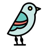 Quail bird icon color outline vector