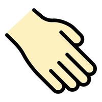 Hand gesture palm icon color outline vector
