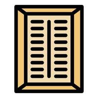 Wall ventilation cover icon color outline vector