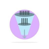 Data Filter Filtering Filtration Funnel Abstract Circle Background Flat color Icon vector