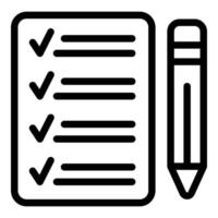 Write wishlist icon outline vector. Store order vector