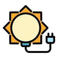 Sun plug icon color outline vector