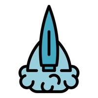 Rocket innovation icon color outline vector