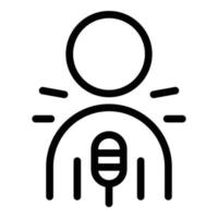 Microphone share icon outline vector. Influence content vector