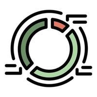 Pie chart advertising icon color outline vector