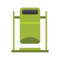 Swinging trashcan icon, flat style vector