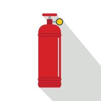 icono de contenedor de gas comprimido rojo, estilo plano vector