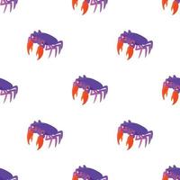 Purple crab pattern seamless vector