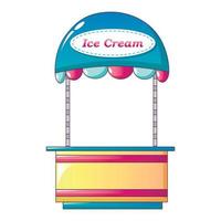 Ice cream shop icon, cartoon style vector