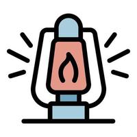 Safari lamp icon color outline vector