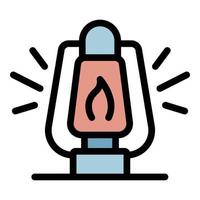 Safari lamp icon color outline vector