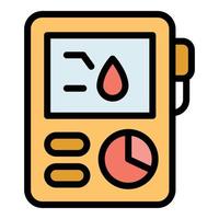 Blood tester icon color outline vector