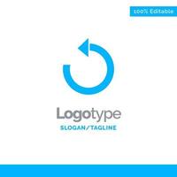 actualizar recargar rotar repetir plantilla de logotipo azul sólido lugar para el eslogan vector