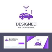 tarjeta de visita creativa y plantilla de logotipo ilustración de vector de señal wifi de coche automático