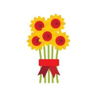 Bouquet of flowers icon, flat style vector