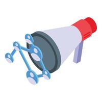Client network megaphone icon isometric vector. Customer know