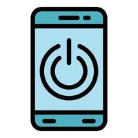 Turn off smartphone icon color outline vector