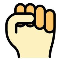 Hand gesture fist friend icon color outline vector