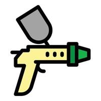 Paint gun icon color outline vector