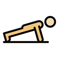 entrenamiento senior push up icono color contorno vector