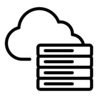 vector de esquema de icono de nube de datos de servidor. GB de memoria