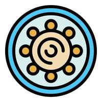Waste manhole icon color outline vector