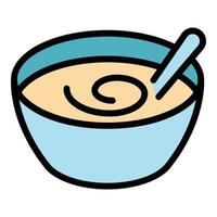 Cooking bowl icon color outline vector