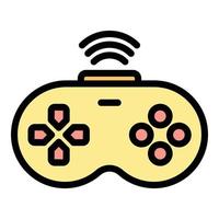 Joystick remote control icon color outline vector