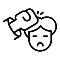 Child violence icon outline vector. Student bully vector