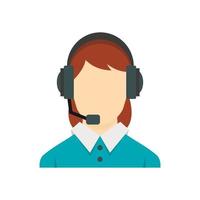 Call center operator with phone headset icon vector