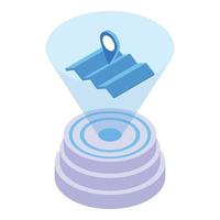 Map hologram icon isometric vector. Digital projection vector