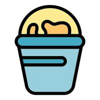 Bucket dairy product icon color outline vector