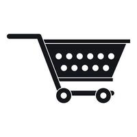 Empty supermarket cart icon, simple style vector