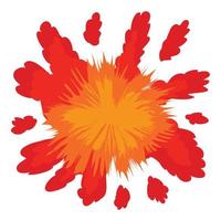 Red explosion icon, cartoon style vector