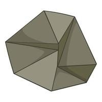 Origami stone icon, cartoon style vector