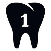 First tooth icon, simple style vector