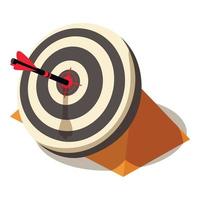 Striped target icon, isometric style vector