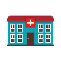 icono de hospital, estilo plano vector