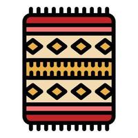 Prayer mat icon color outline vector