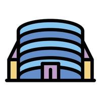 Mall building icon color outline vector
