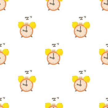 Alarm clock pattern seamless vector