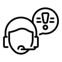 Support chat call icon outline vector. Customer service vector