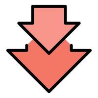 Regression arrows icon color outline vector