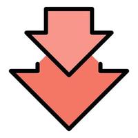 Regression arrows icon color outline vector