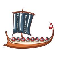 Galleon icon, cartoon style vector