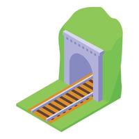 Railway tunnel icon isometric vector. Metro subway vector