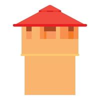 antiguo icono de la torre del fuerte, estilo de dibujos animados vector