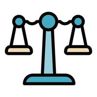 Check scales comparison icon color outline vector